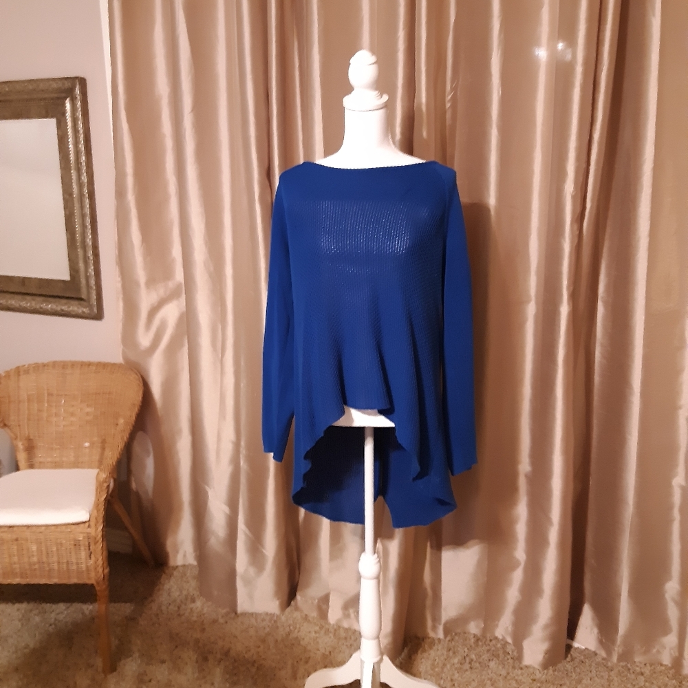 Royal blue asymmetrical sweater